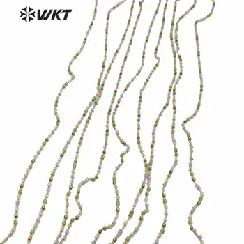 WT-RBC156 Ženske rainbow barva 2 mm drobne steklene kroglice verige večerji elegantna pisane miyuki ogrlica verige roko, da verige 128035