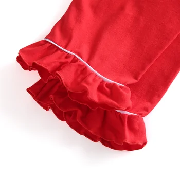 Debelo Otroci, oblačila, bombaž navaden rdeči pižamo pozimi ruffle baby Božič boutique domov nositi polno rokav sleepwear 128254