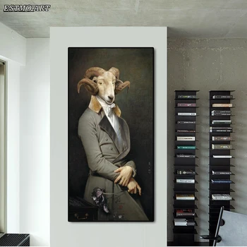 Platno Sliko Wall Art Earl Koza Ustvarjalne Živalskega Olja, Barvanje, Tiskanje na Umetnost Postes in Fotografij Skandinavski Retro Anime Plakat 129393