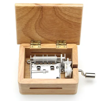 15 Ton DIY Strani-koljenast Music Box Leseno Škatlo Z Odprtino za Luknjanje In 10 kos Papirja Trakovi, Glasbe, Gibanja Polje papir trak 131