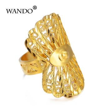 Wando Dubaju, zlati obroč Zlato Barvo Posla Nastavljiva velikost Prst Prstan za Etiopski / Afriške/ Nigerijski design R54 131337