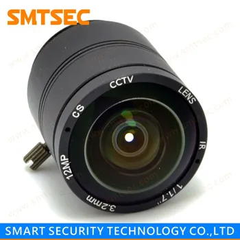 4K 12MP UHD 3.2 mm CCTV objektiv 131 Stopinj širokokotni S Mount 1/1.7