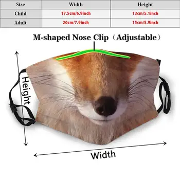 Fox Usta Masko Smešno Tiskanja Za Večkratno Uporabo Pm2.1414 Filter Za Masko Fox Živali, Hišne Živali, Usta, Obraz, Ustnice Nasmeh Ust Musel Nos Fuzzy