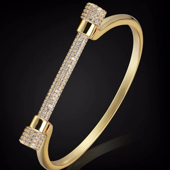 Zlxgirl nakit blagovne znamke micro utrla nastavitev Bar bangle nakit za Ženske poročna zapestnica & bangle poročne jewellry brezplačne vrečke 131772