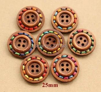 25 mm Lepe okrogle lesene gumbe, Les gumb za šivanje, Veleprodajno ceno (SS-k1718-479) 13183