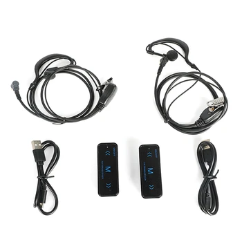 Visoka Kakovost Komplet 2x Mini Walkie Talkie 2-way Radio FM Sprejemnik + 2 Slušalke, USB Polnjenje Prenosnih Slušalk 131885