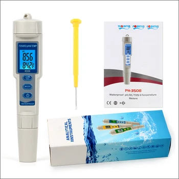 RZ PH/ES/TDS Meter S Temperaturo Meter Strokovno 4 in1 Digitalni Tester Kakovost Vode Akvarij Pitne Vode PH Monitor
