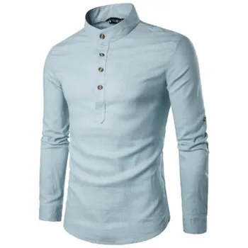 ZOGAA Moških Poslovno Obleko Majica Dolg Rokav Spodnja Slim Čista Barva Bela Majica 2020 Novih Modnih Stojalo Ovratnik Moške Srajce