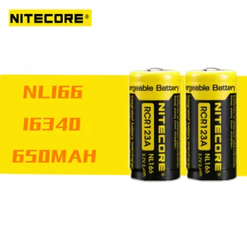 2Pcs Original Nitecore NL166 16340 baterije RCR123 3,7 V 650mAh 2.4 WH Baterija za ponovno Polnjenje z zaščiteno Li-on za svetilko 13386