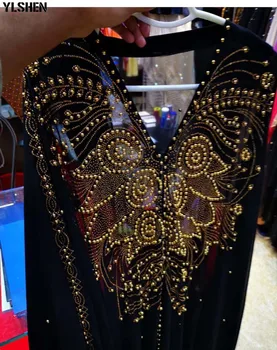 Afriške Obleke za Ženske Dashiki Afriška Oblačila Diamond Kroglice Abaya Dubaj Haljo Grand Boubou Africain Muslimansko Obleko Hooded Cape
