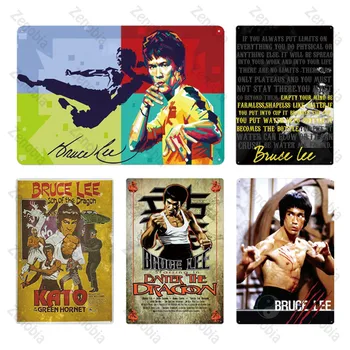 Bruce Lee Kovinski Plakat Plaketo Kovinski Letnik Igralec Kovinski Znak Tin Prijavite Stenski Dekor za Človeka Jama Bar Pub Klub 134653
