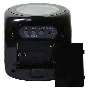 LED Projekcija Temperaturo Trajne Budilka Plastično Črno Bel Budilka Multi-funkcijski Digitalni LCD Glas Govori