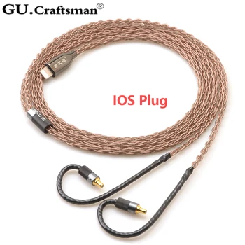 GUcraftsman 6N OCC bakra 8-core IE400pro IE500Pro Tyep-C 2,5 MM/4.4 MM Bilance Slušalke nadgradnjo kabel 136397
