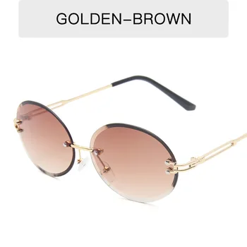 2020 novo rimless cut roba, sončna očala dame retro krog luksuzne blagovne znamke sončna očala ženske mala sončna očala ženske mirrorUV400 137287