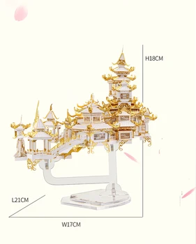Piececool luna palace 3D Kovinski Puzzle DIY Sestavite Model Kompleti Laser Cut Jigsaw Igrača Darilo P143-WGK 137925