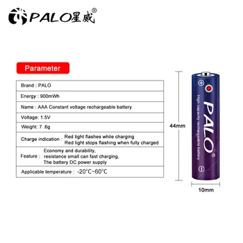PALO NOVO AAA 900mWh 1,5 V baterija Li-ion polnilne Baterije AAA polnilne baterije 1,5 V za Daljinsko upravljanje Igrača svetlobe Batery