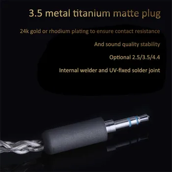 HI-fi Slušalke Kabel 3,5 mm Jack za MMCX Priključek za Slušalke Silver Plated AUX 3,5 mm za 0.78 OCC Zamenjajte Žice Za Shure C303