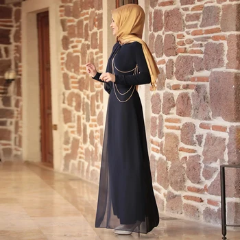 Siskakia Stranka Obleke za Ženske Formalno Večerjo praznik Rabo Trdnih Šifon Obleko Maxi Turčija Dubaj arabsko Muslimanskih Oblačil 2020 Padec 1390