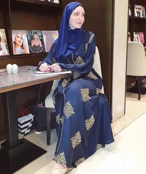 2021 Muslimanskih Abaya Čipke Kolaž Jopico Haljo Ramadana Bližnjem Vzhodu Thobe Priljubljena Arabski Turčija Malezija Abaya Fash 139913