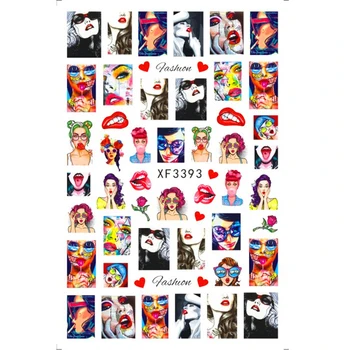 12Sheets/Set Nail Art Nalepke Za Ženske, Dekleta, Nohtov Art Nalepke za Dekoracijo Dobave Seksi Dama Ljubezen Poljub Ustnice Vzorec Design Nasveti