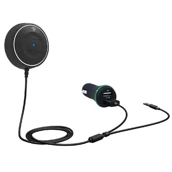 Bluetooth 4.0 za prostoročno telefoniranje, Komplet z NFC Funkcijo +3.5 mm AUX Sprejemnik Glasbe Aux Zvočnik 2.1 USB Avto Polnilec r20