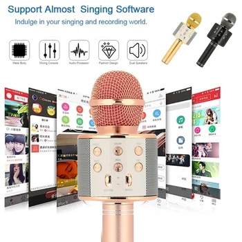 Vroče Brezžična Mini Karaoke Mikrofon, Prenosni Bluetooth Zvočnik Doma KTV Predvajalnik Glasbe Ročni Mikrofon Mic 1800maH Za Zajebavam 140599