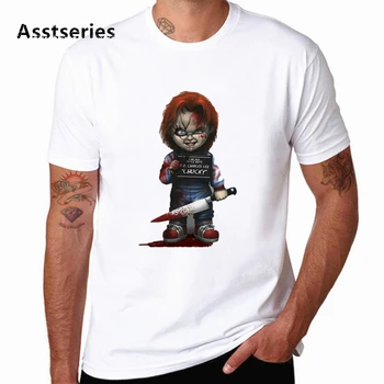 Moda belo kratek sleeved majica s kratkimi rokavi moški Chucky Harajuku hip-hop natisnjen Tshirt men kul trendy dihanje T-shirt