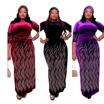 2020 Nove Prihode Afriških Dashiki Cvetje Vzorec Tiskanja Obleko 3/4 Rokav Priložnostne Afriške Obleke za Ženske 3XL Afriška Oblačila 141193