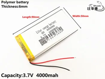 3,7 V: 4000 mah 605090 PLIB polimer litij-ionska / Litij-ionska baterija za GPS, PSP DVD 144275