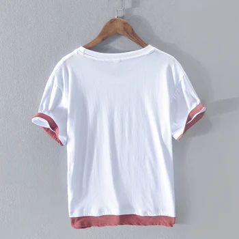 Poletje nov prihod bombaža, kratek rokav t shirt moške blagovne znamke, modni t-shirt za moške trdna udobno tshirt moški srajca 1446