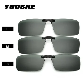 YOOSKE Rimless Polarizirana sončna Očala Posnetek na Očala za Voznika v Vožnji Nočno Vizijo Očala za Sonce Moški Flip na Kratkovidnost Očala UV400