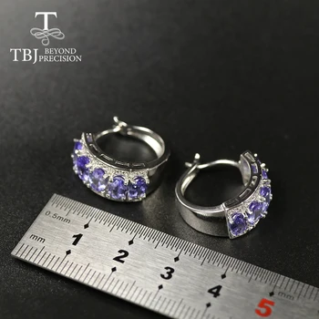 TBJ, Naravni 5ct tanzanite zaponko uhan ,10 kos prepogniti 4*6 mm, tanzanija gemstone nakit 925 sterling silver za ženske