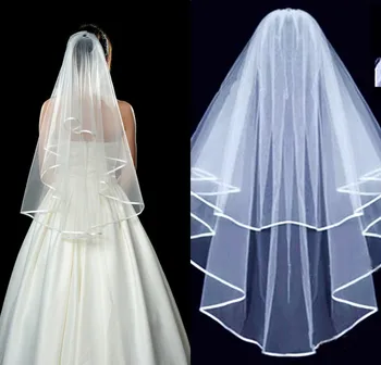 Nov Prihod voile de mariee Beli Trak roba beli poročni veil 2020 poročni dodatki, Poročni veil vestido de noiva 14877