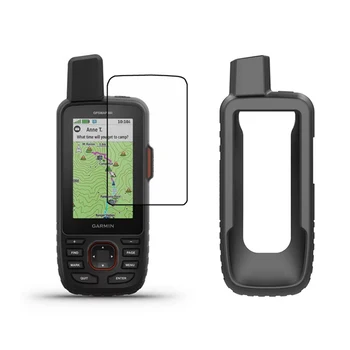 Protect Zaščitni Silikonski Primeru Kože + Screen Protector Ščit Film za Garmin GPSMAP 66i Ročni GPS Dodatki