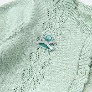 DBJ16971 dave bella pomlad malčke baby dekleta modni lok cvetlični jopico otroci malčka plašč otrok srčkan pleteni pulover