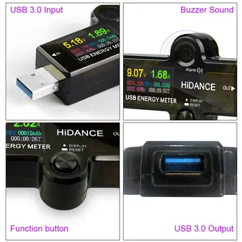 USB 3.0 TFT 13in1 USB tester APP dc digitalni voltmeter ampermeter voltimetro moči banke napetost detektor volt meter električni zdravnik