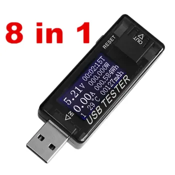 8 in1 QC2.0 3.0 4-30v Električno napajanje USB zmogljivosti tester napetosti tekoči meter zaslon voltmeter ampermeter