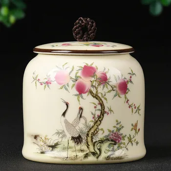 Lepe Keramične Čaj Caddy Kitajski Krajinskega Slikarstva Hrane Zaprti Jar Rezervoar Zaprti Škatla Za Shranjevanje Kave Paket Posodo