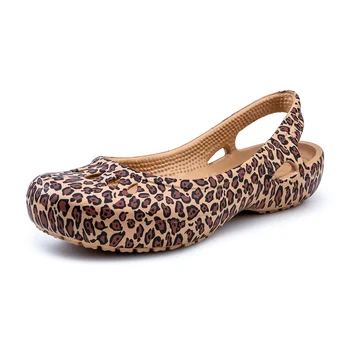 Ženske Sandali Crocks Poletje Luknjo Čevlji Crok Gume EVA Čevlji Leopard Teksturo Crocse Stranka Priložnostne Ravno Model Dekle Sandali 151967