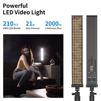 Neewer 2 Paketi 210 LED Video Luč z Bliskavico LED Osvetlitev Kit 21W Zatemniti 3200-5600K Svetlobe s Stojalom Infrardeči Daljinski upravljalnik