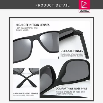 DENISA Luksuzne blagovne Znamke sončna Očala Moških Polarizirana Super Lahka TR90 Okvirjem Kvadratnih Mens sončna Očala UV400 Črna sončna Očala gafas T9143