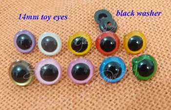 100 kozarcev/veliko---rdeča/modra/bela/roza/orange----14 mm plastični varnost igrač oči & črne barve pralno---barvno možnost