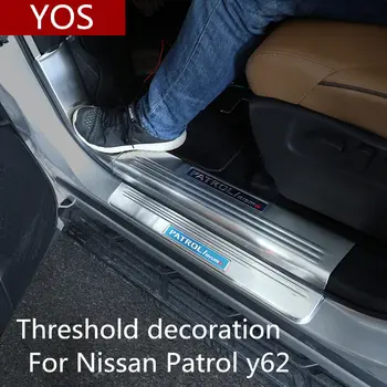 Za Nissan Patrol y62 2012-2019 polico iz nerjavečega jekla dobrodošli pedala svetel trak Patrol dodatki notranjost dekoracijo