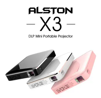 ALSTON MINI Projektor X3 Projektor Vgrajene v 2500mAH Baterije, HDMI Podpira 1080P, Prenosni Gledališče
