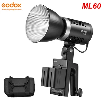 Godox ML60 60 W Tihi Način Prenosni Ročni LED Video Luč 0.77 Kg 5600K Poletni Uravnoteženo ro s koncesijo 96 TLCI 97 Dual Power Rešitve 158089