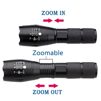 Litwod Z35 LED Svetilka Taktično 5000 Lumnov XM-L2 Zoomable 5 Načini Aluminija Nepremočljiva Lanterna LED Svetilko Bliskovke 158216
