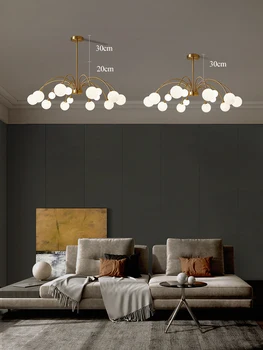 Sodobna bela stekleni lestenci, dnevna soba medenina lestenec razsvetljavo jedilnico stropni lestenec, spalnico, kuhinjo led svetilo 159