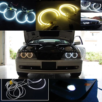 4X131mm Ultra svetla projektor SMD Toplo Bela LED angel eyes 2600LM 12V halo obroč komplet dnevne luči za BMW E36 E38 E39 E46
