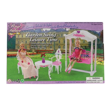 Votlo Vklesan Vrt Swing Plastike imajo določene Lutka Pohištvo Fotelj Pribor za Barbie Girls Igrače Swing Klasičnih DIY Igrača 162033
