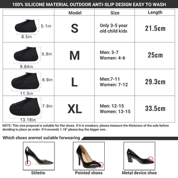 Velikosti S-XL Večkratno uporabo Silikonski Nepremočljiva Čevljev Prevleke Z Zadrgo, Anti-slip Prostem Zgosti Čevelj Ščitnike Za Moški Ženske Otroci